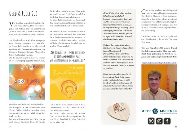 Herz Projekt Magazin Printausgabe kaufen – Geld & Fülle | Wie du Reichtum auf allen Ebenen erschaffst! – Bild 14