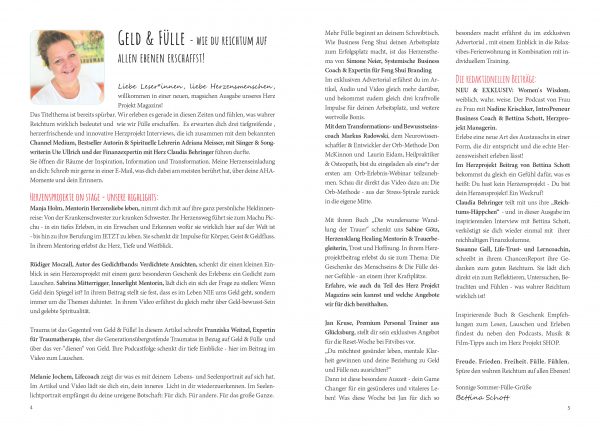 Herz Projekt Magazin Printausgabe kaufen – Geld & Fülle | Wie du Reichtum auf allen Ebenen erschaffst! – Bild 5