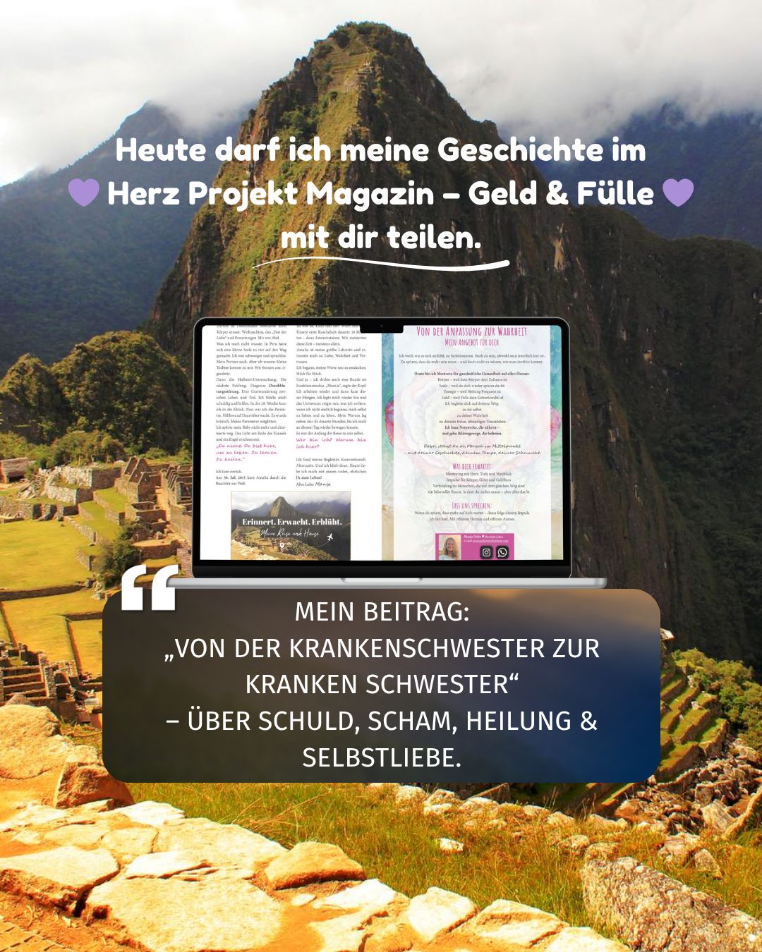 Manja Holm, Herzliebe LEBEN, Ganzheitliche Mentorin für Körper, Geist & Seele und finanzieller Freihheit im Herzprojekt Magazin GELD & FÜLLE