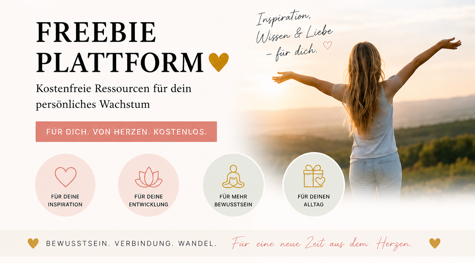 Freebie Plattform im Herzprojekt Magazin: dein kostenfreies Angebot, Workshop, Webinar, Checkliste - alles was free und wertvoll ist, darf hier mit drauf.