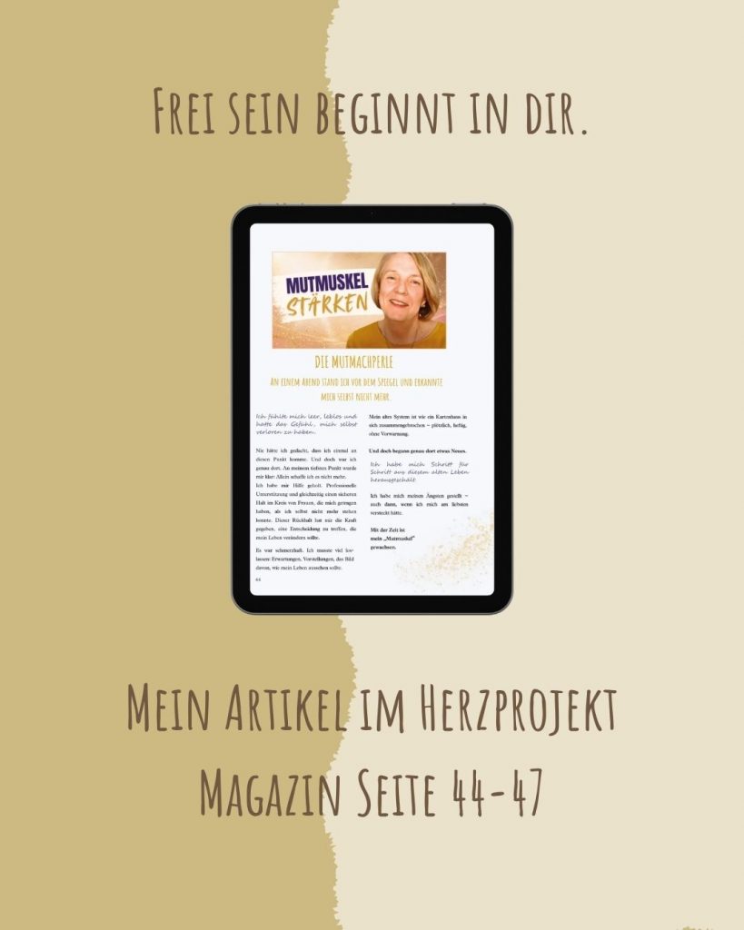 Barbara Wallner Die Mutmachperle im Herzprojekt Beitrag Mutmuskel stärken in der 25. Ausgabe des Herzprojekt Magazins Seelenkompass