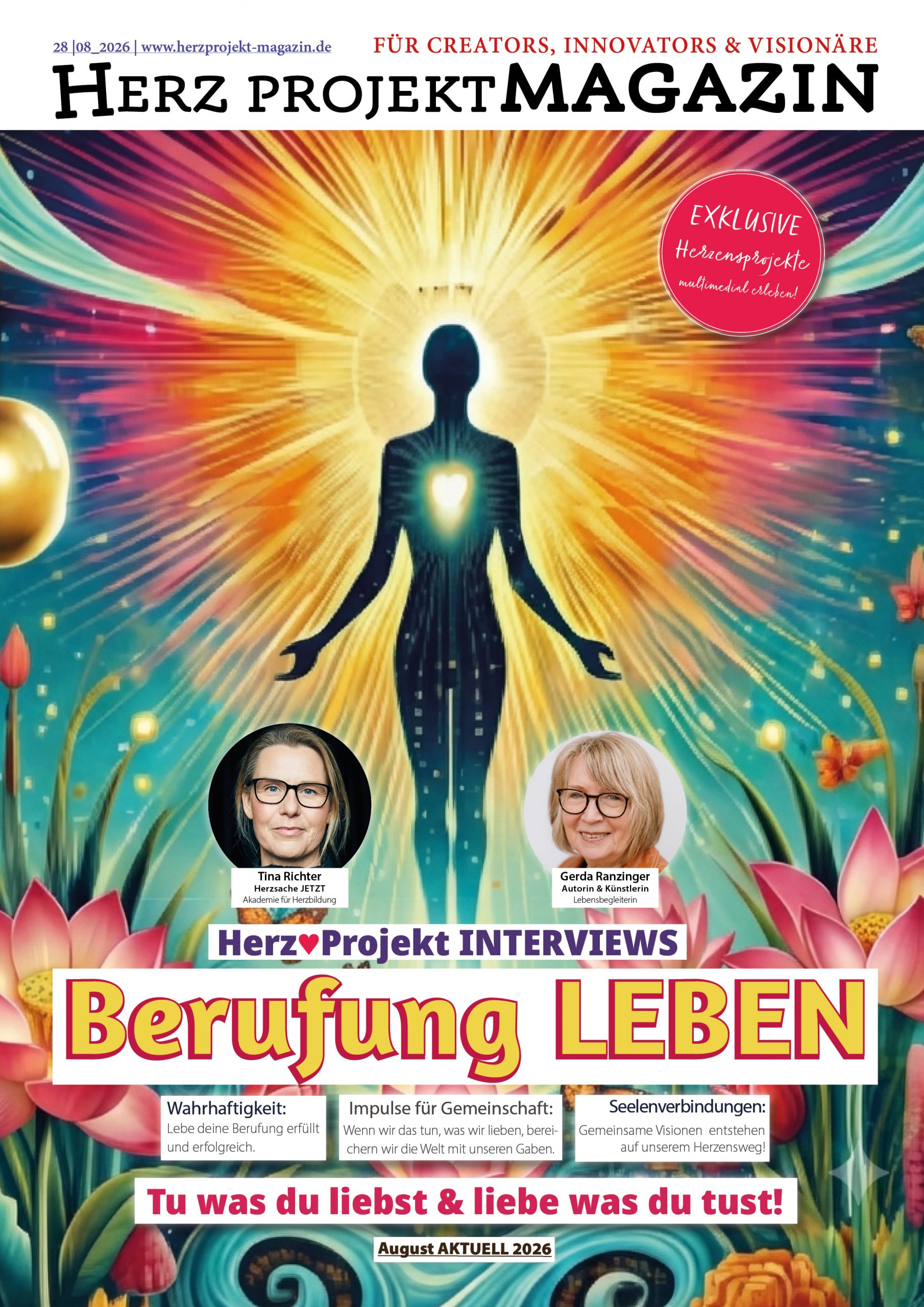Neuveröffentlichung #26. Ausgabe des Herzprojekt Magazins Berufung LEBEN am 28.08.2026